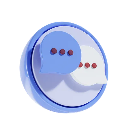 Bubble Chat With Round Background 3 D Icon 3D Icon
