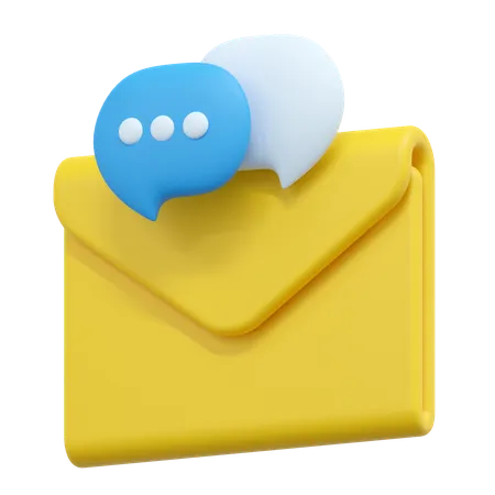 Chat Email Illustration 3D Icon