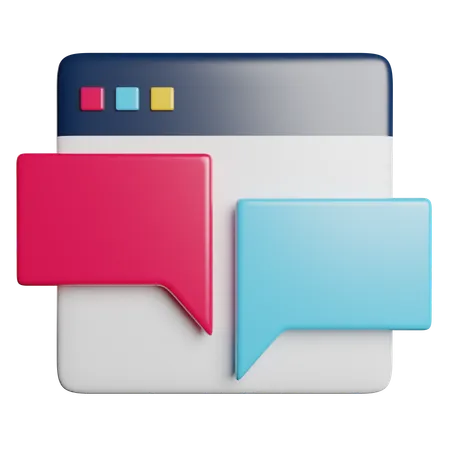 Chat Message Browser 3D Icon
