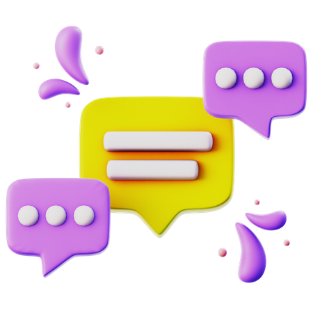 Chat 4-square triplet  3D Icon