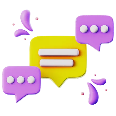 Chat 4-square triplet  3D Icon