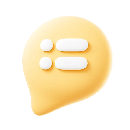 Business Chat 3 D Icon Speech Bubble Yellow Chat Bubble 3D Icon