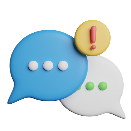 Chat Alert  3D Icon