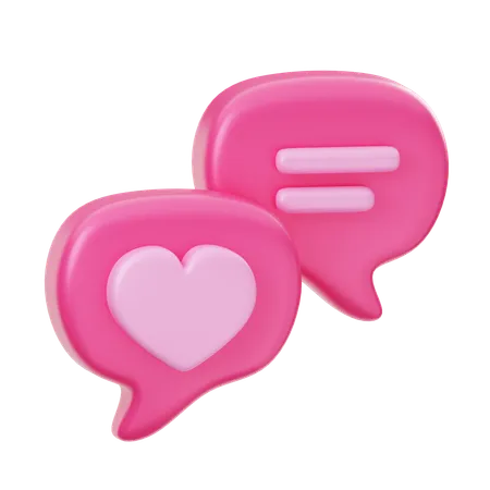 Chatear amor  3D Icon