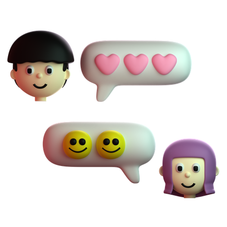 Chatear amor  3D Icon