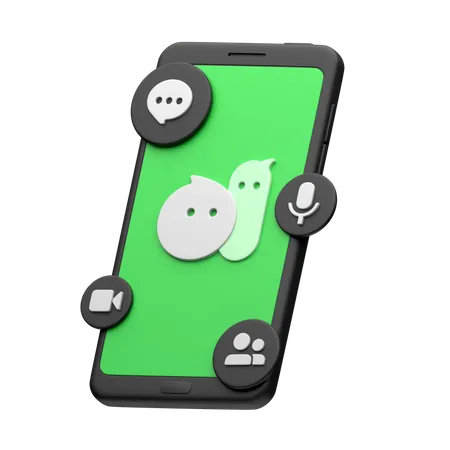 Chatten Sie auf dem Smartphone  3D Icon