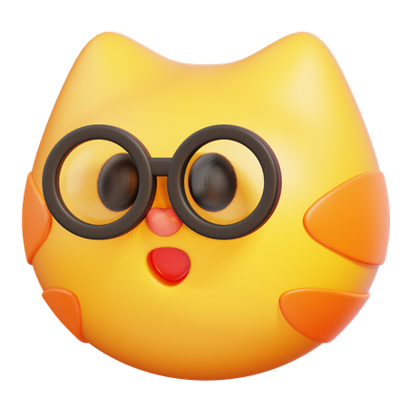 Chat avec des lunettes  3D Icon