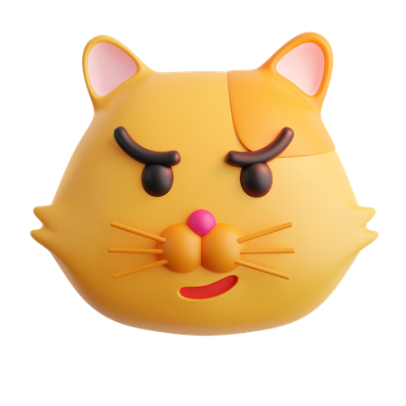Chat avec un sourire ironique emoji  3D Icon