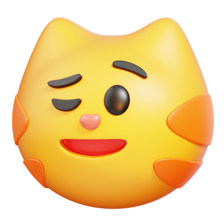 Chat avec un sourire ironique  3D Icon