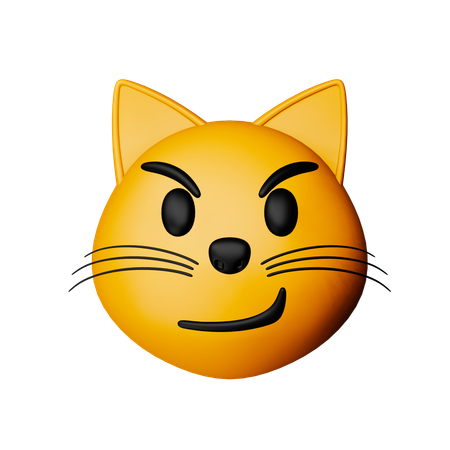 Chat avec un sourire ironique emoji  3D Icon