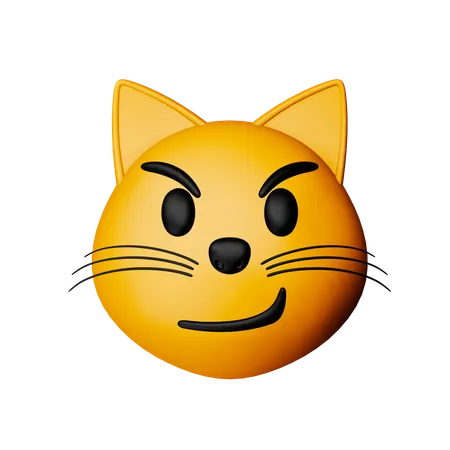 Chat avec un sourire ironique emoji  3D Icon