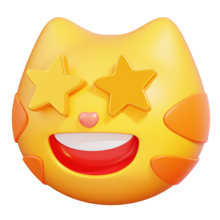 Chat avec une étoile dans les yeux  3D Icon