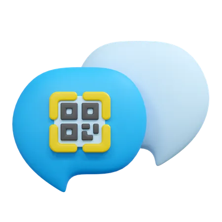 Chat Barcode Illustration 3D Icon