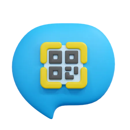 Chat Barcode Illustration 3D Icon