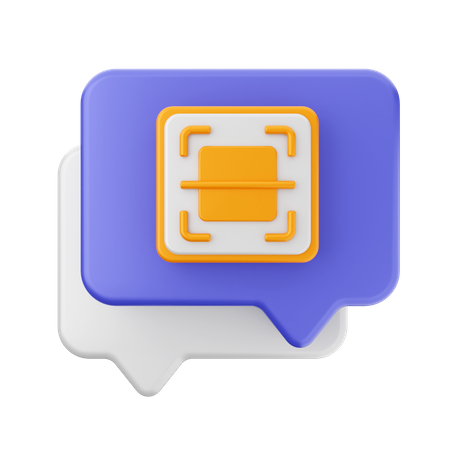 Chat barcode  3D Icon