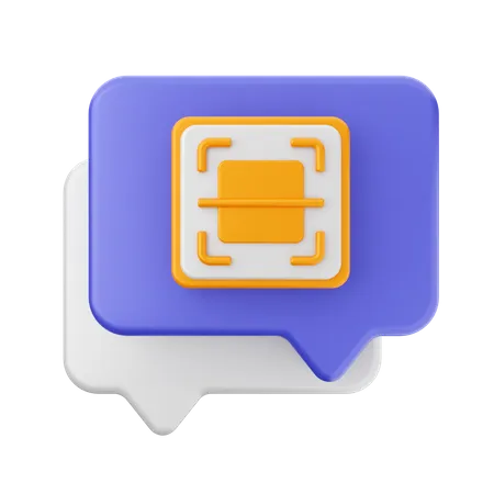 Chat barcode  3D Icon