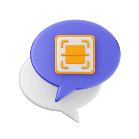 Chat barcode  3D Icon