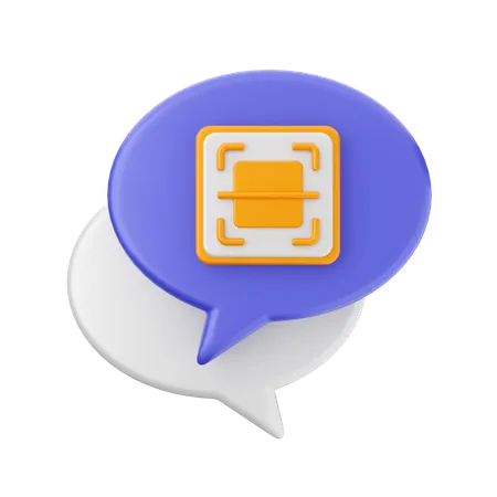 Chat barcode  3D Icon