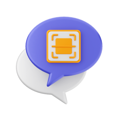 Chat barcode  3D Icon