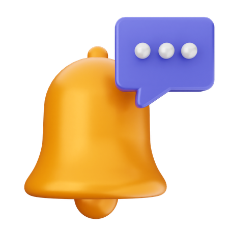 Chat-Benachrichtigungsglocke  3D Icon