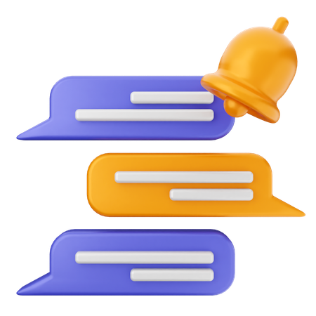 Chat-Benachrichtigungsglocke  3D Icon