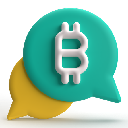 Chat de bitcoins  3D Icon