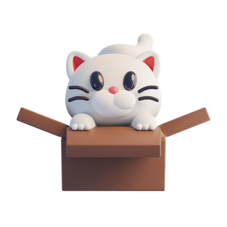 Chat blanc  3D Icon