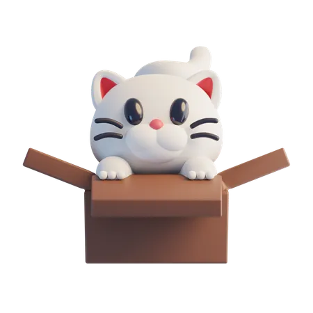 Chat blanc  3D Icon