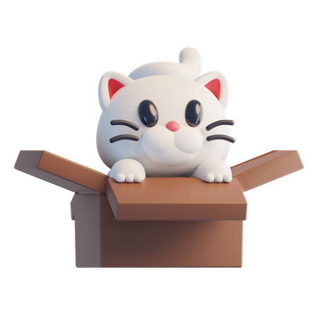 Chat blanc  3D Icon