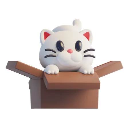 Chat blanc  3D Icon