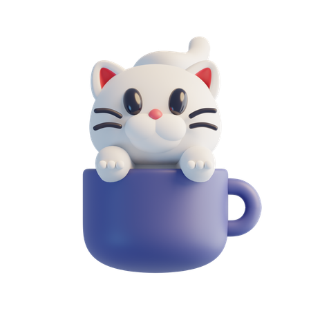 Chat blanc  3D Icon