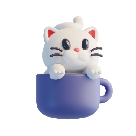 Chat blanc  3D Icon