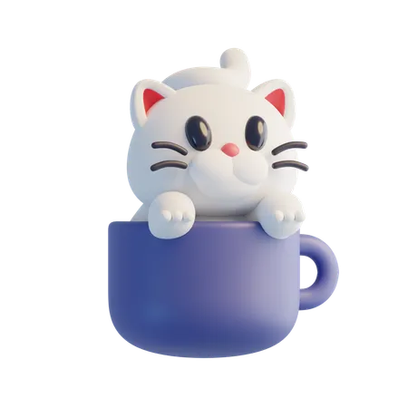 Chat blanc  3D Icon