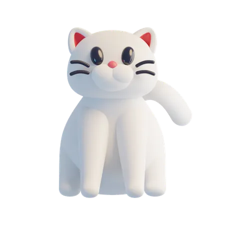 Chat blanc  3D Icon