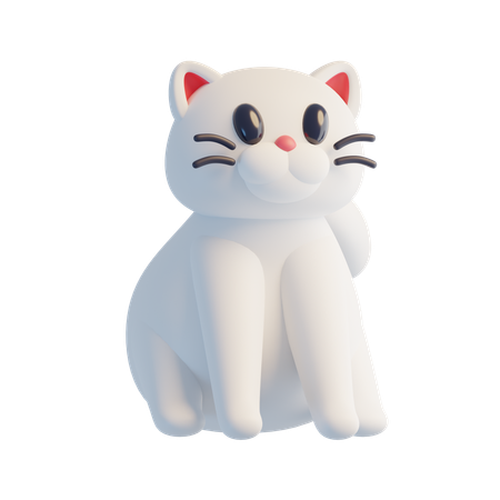 Chat blanc  3D Icon