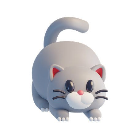 Chat blanc  3D Icon