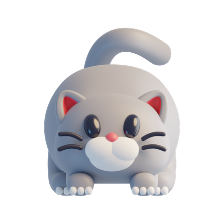 Chat blanc  3D Icon