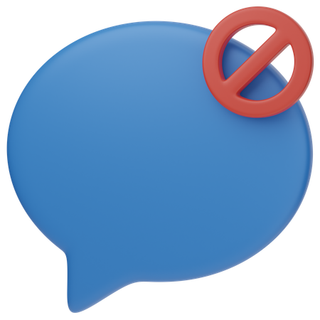 Chat Blocked  3D Icon