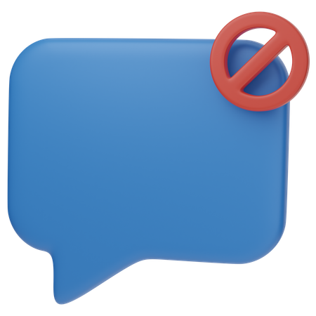 Chat Blocked  3D Icon