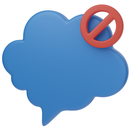 Chat Blocked  3D Icon