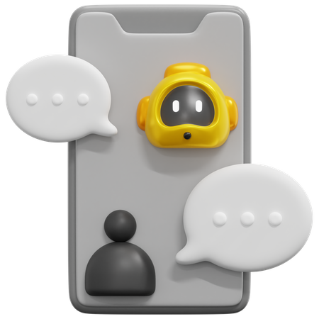 Robot de discussion mobile  3D Icon