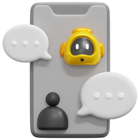 Bot de bate-papo móvel  3D Icon