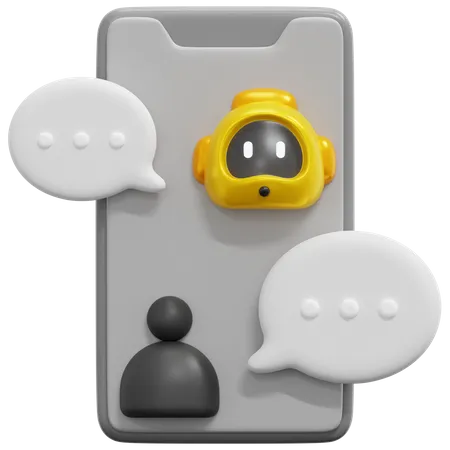 Bot de bate-papo móvel  3D Icon