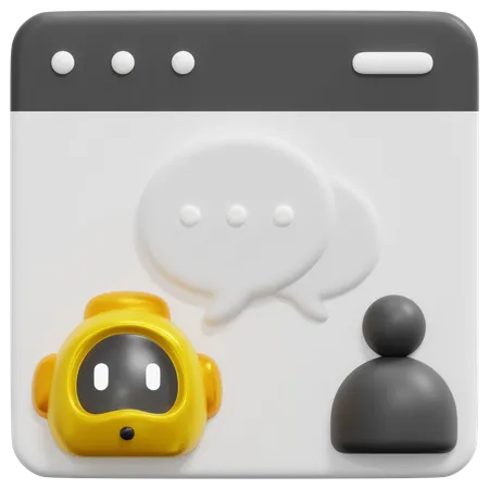 Bot de bate-papo on-line  3D Icon