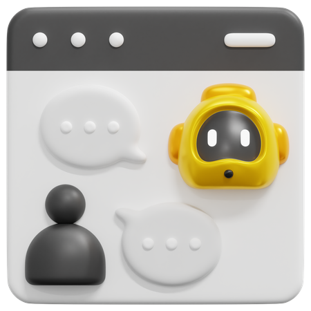 Bot de bate-papo on-line  3D Icon