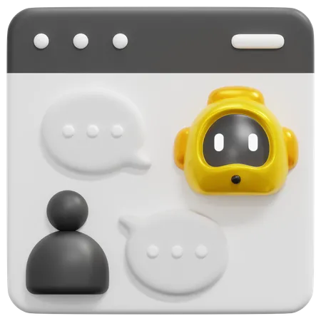 Bot de bate-papo on-line  3D Icon