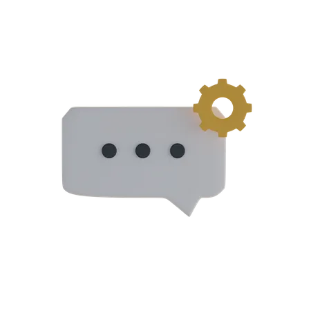 Chat Box And Gear  3D Icon