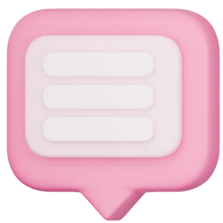 3 D Pink Chat Bubble Icon 3D Icon