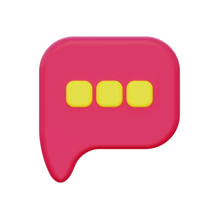 Chat Bubble Icon 3D Illustration