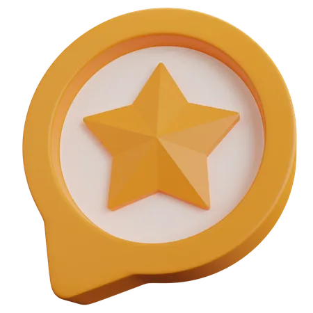 3 D Rendering Yellow Chat Bubble With Star Isolated 3D Icon